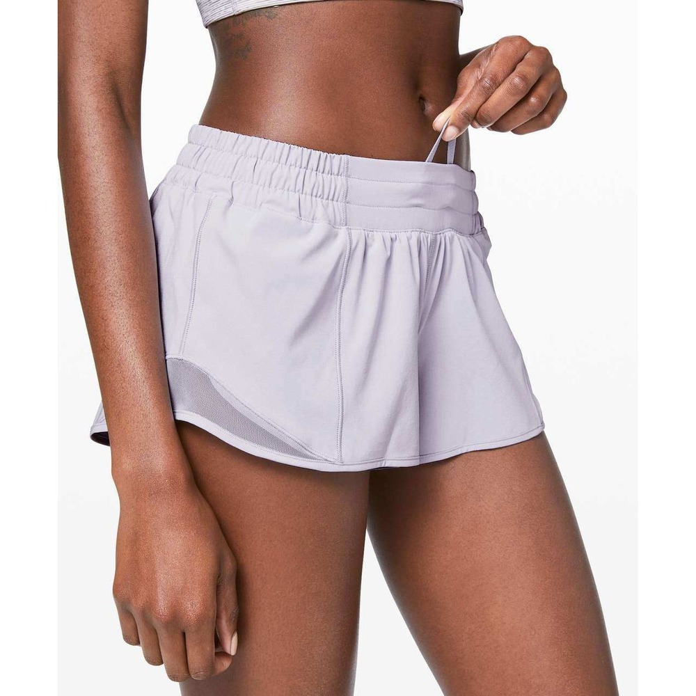 Lululemon Womens Hotty Hot II Low-Rise Lined Short 2.5 Silver Lilac Size 10